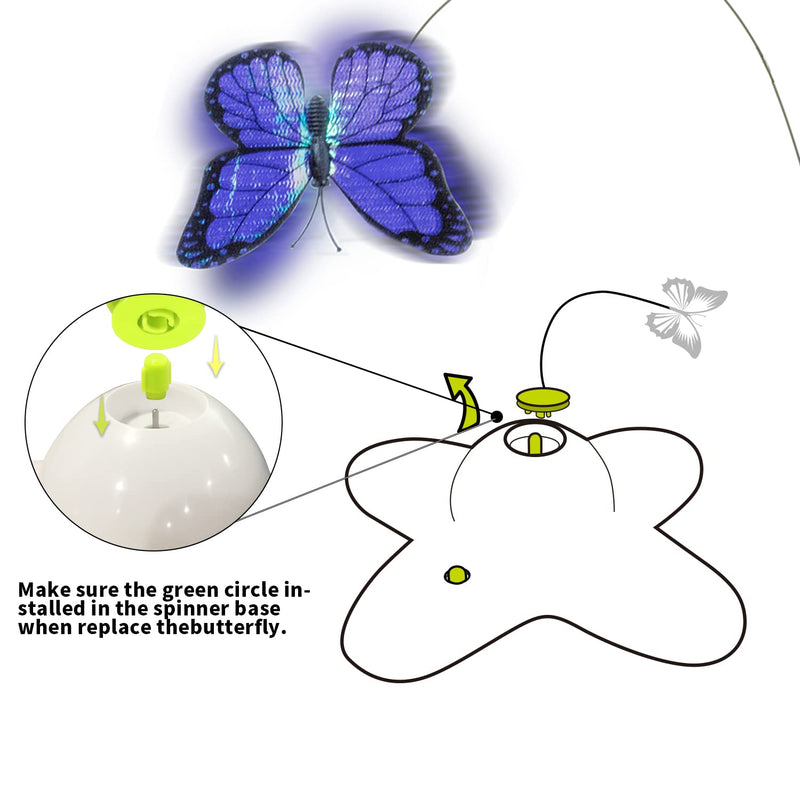 ALL FOR PAWS Interactive Cat Toy, Butter-Fly Cat Toys Interactive for Indoor Cats,Flutter Bug Cat Toys,Flutter Rotating Kitten Toys with 2 Replacements Classic Butterfly Toy - PawsPlanet Australia