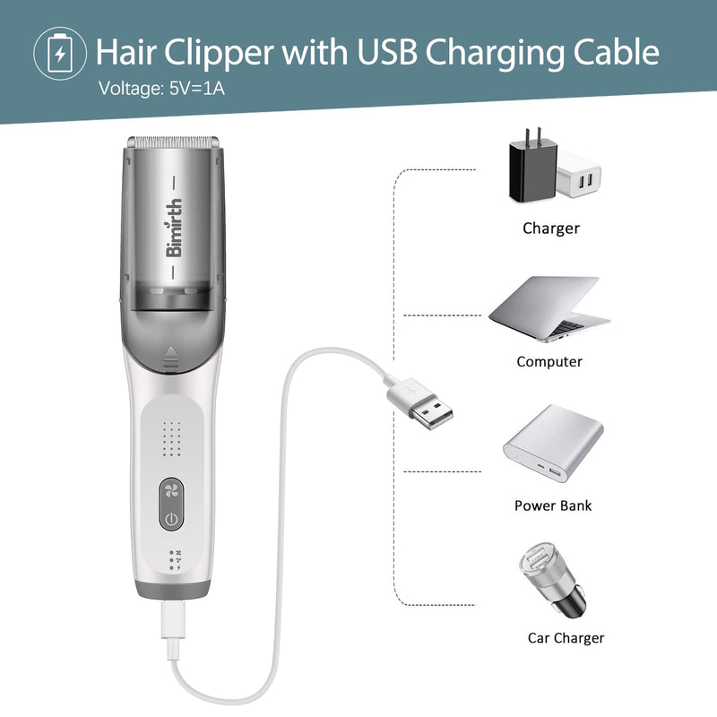 Bimirth Baby Hair Clipper with Vacuum - Hair Trimmer for Kids and Toddlers - Waterproof, Rechargeable, Cordless Hair Cutting Machine for Children (with Bag) - PawsPlanet Australia