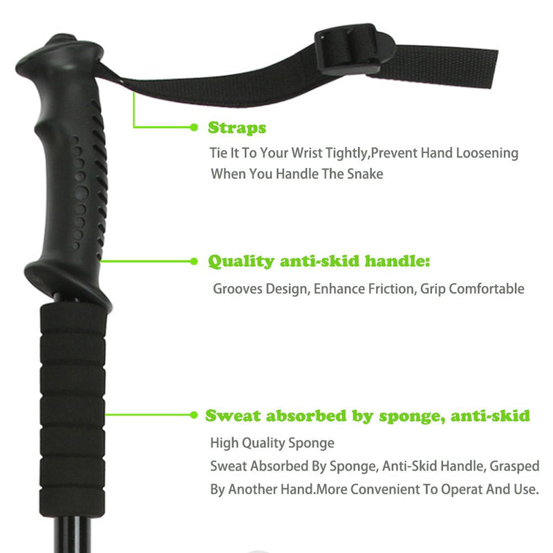 Snake Hook Reptile Grabber Rattle Snake Catcher,Professional Aluminum Alloy with Telescopic Rod and Lock, Comfortable Grip Handle for Catching,Controlling,Moving (53 inch Snake Hook) - PawsPlanet Australia