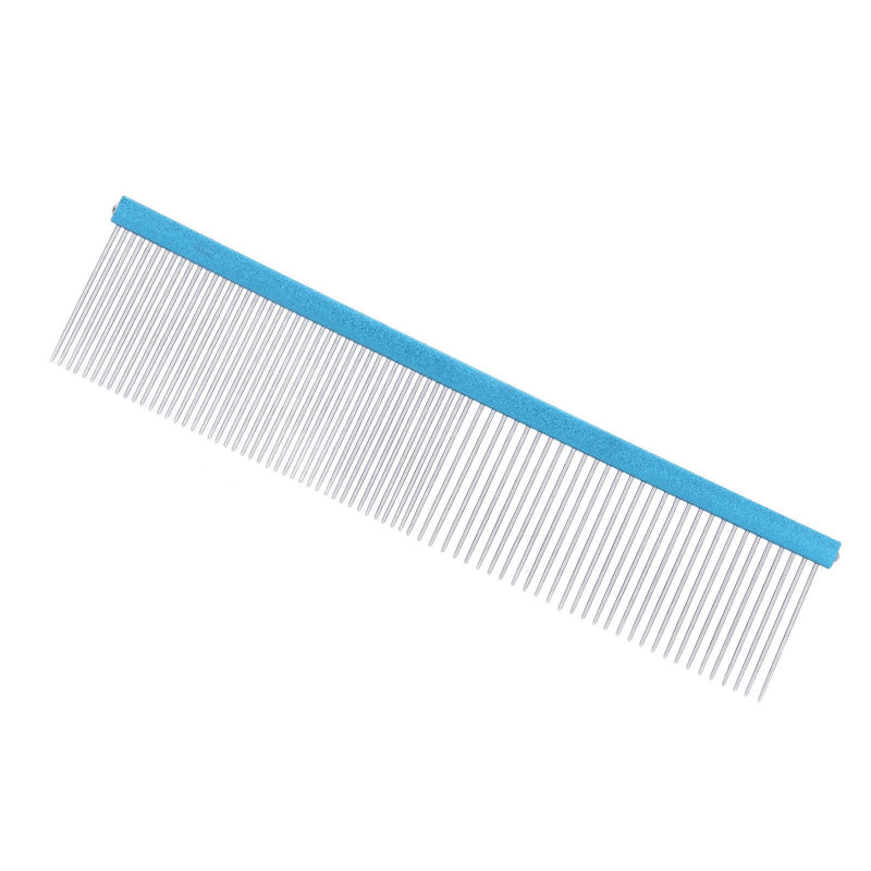 Greyhound Comb For Dogs, Metal Comb For Dogs Metal Dog Comb Cat Comb For Removing and Knots Dog Combs with Rounded Ends Grooming Tool For Long Short Haired Dog (Blue Blue 22cm/8.7in