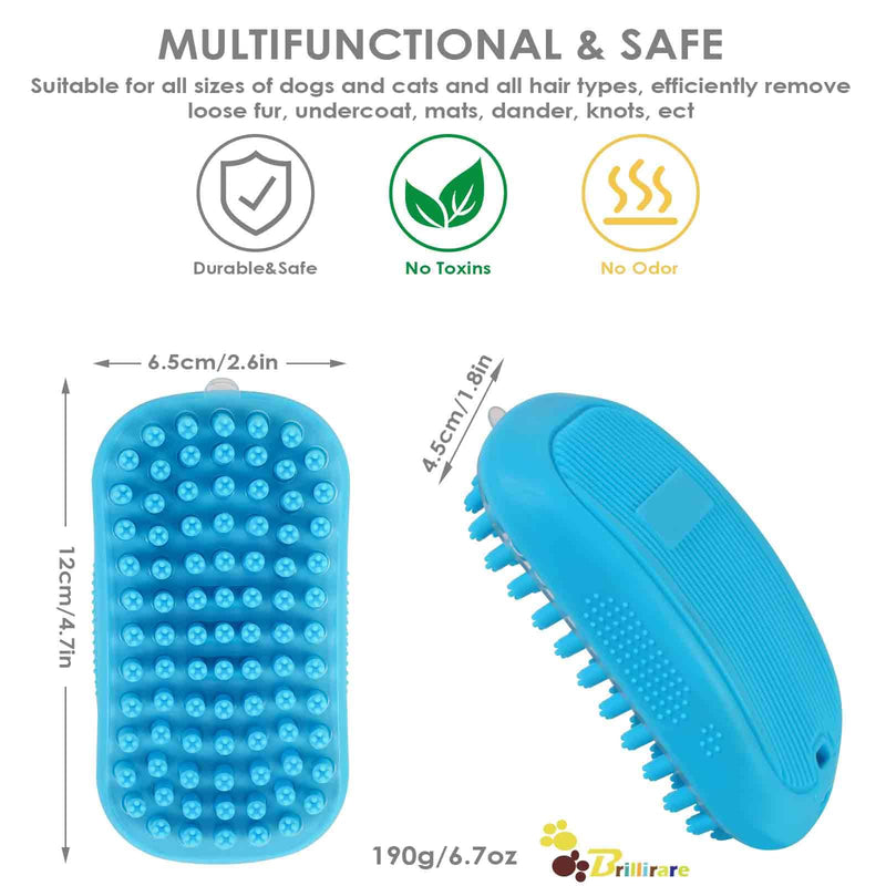 Dog Grooming Brush, Premium Soft Silicone Pet Bath Brushes, Rubber Massage Shampoo Soothing Comb Scrubber for Wet Dry Long Short Haired Dogs & Cats Massaging, Deshedding Shower - PawsPlanet Australia