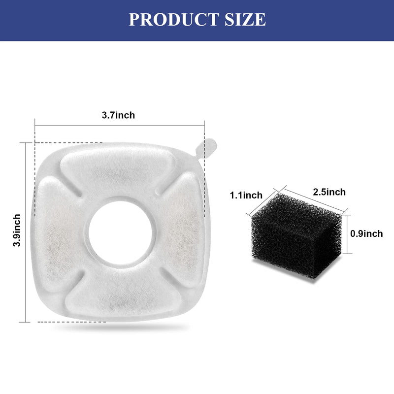HomeFio 16 Pack Cat Fountain Filter & 16 Pack Replacement Pre-Filter Sponges Compatible with 95oz/2.8L Pet Fountain Cat Water Fountain Filters - PawsPlanet Australia