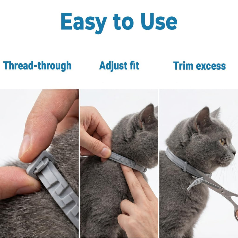 Flea Collar for Cats 2 Pack - 12 Month Natural Flea and Tick Prevention for Cats, Waterproof Cat Flea Collar with Continuous Release, Adjustable Kitten Collar