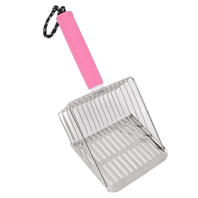 ASHATA Comfortable Handle Cat Poop Scoop with Unique Design, Wide Application for Pet Parents (PINK) Pink