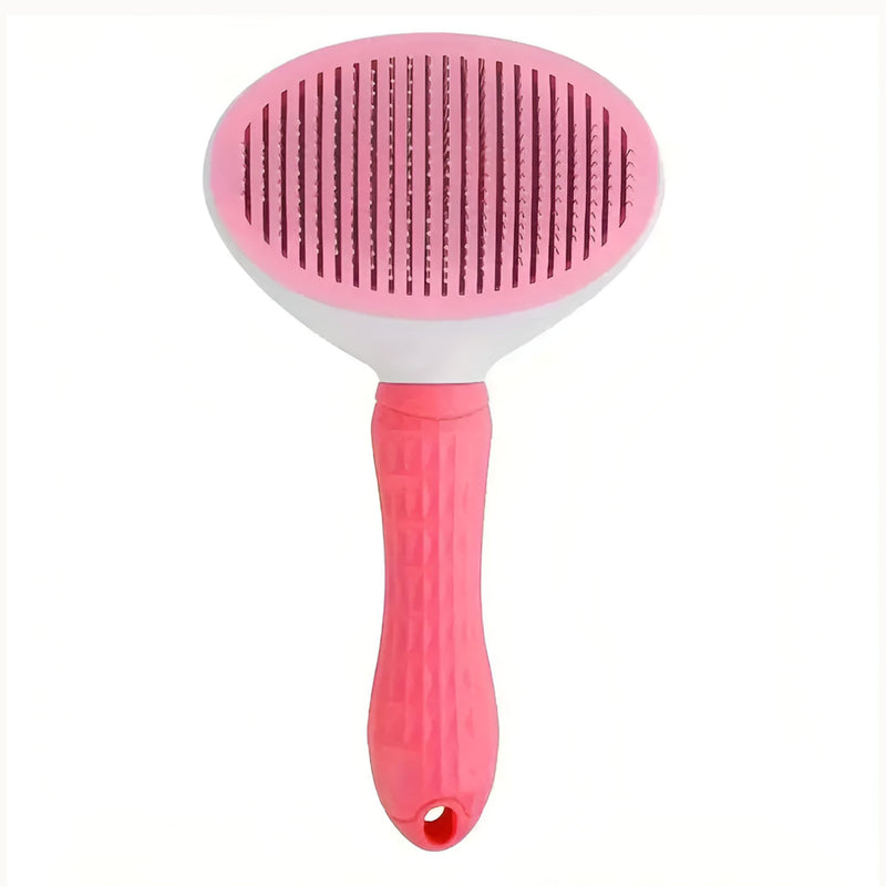 PETS-LAMB Self-Cleaning Dog and Cat Grooming Brush, Suitable for Long or Short Hair, Loose Hair Removal Brush, Easy to Remove, Pet Massage Tool. (Pink) Pink