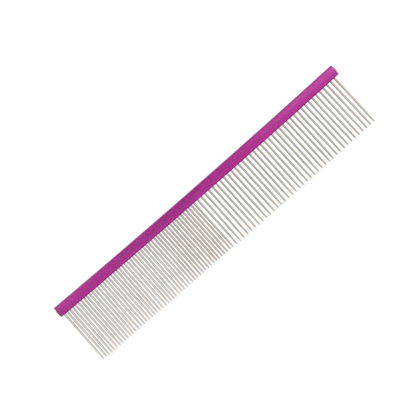 Greyhound Comb For Dogs, Metal Dog Comb Dog Combs with Rounded Ends Dog Comb Cat Comb For Removing and Knots Grooming Tool For Long Short Haired Dog (Purple 19cm/7.5in) Purple 19cm/7.5in - PawsPlanet Australia