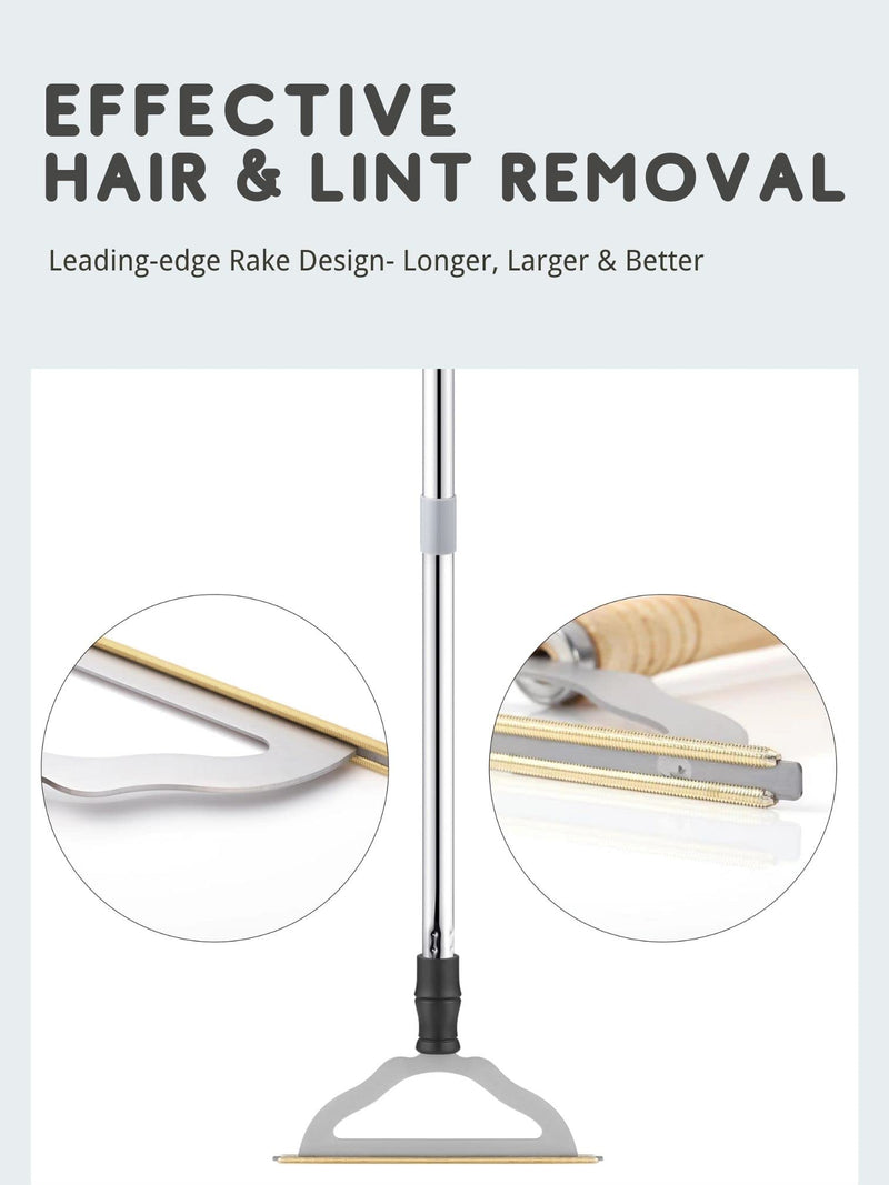 Pet Hair Remover for Carpets, Adjustable Long Handle Carpet Rake for Dog Cat Hair Removal, Powerful Carpet Hair Removal Broom, Reusable Large Fur Scraper Tool - PawsPlanet Australia