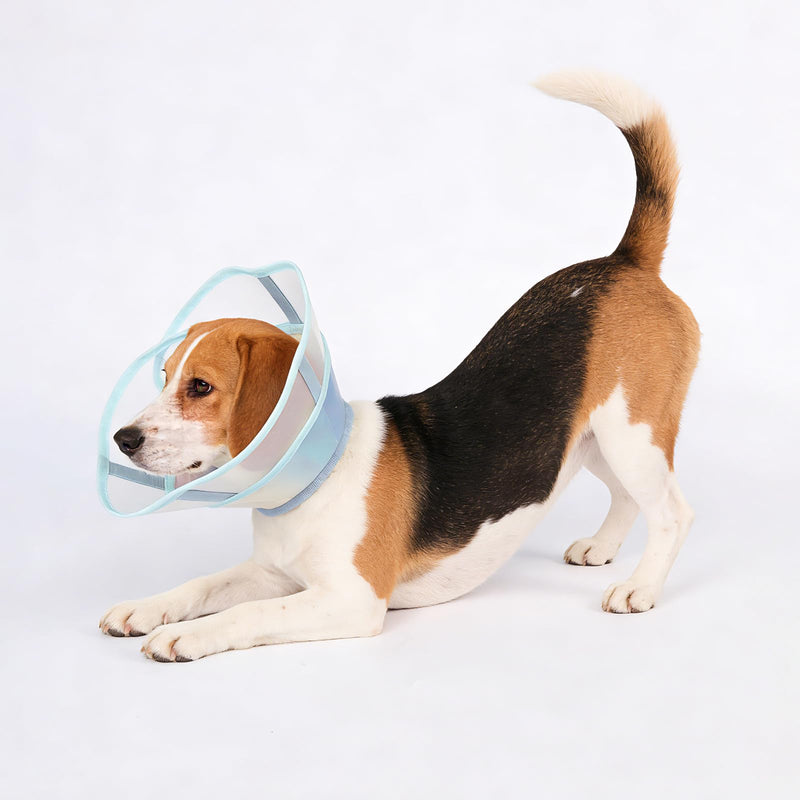 Touchdog Soft Dog Cone Collar,Waterproof & Foldable Elizabethan Collar for Dogs After Surgery, No Lick Recovery E-Collar, Comfortable Protective Cone Alternative for Small Medium Large Dogs (Blue, S) Blue