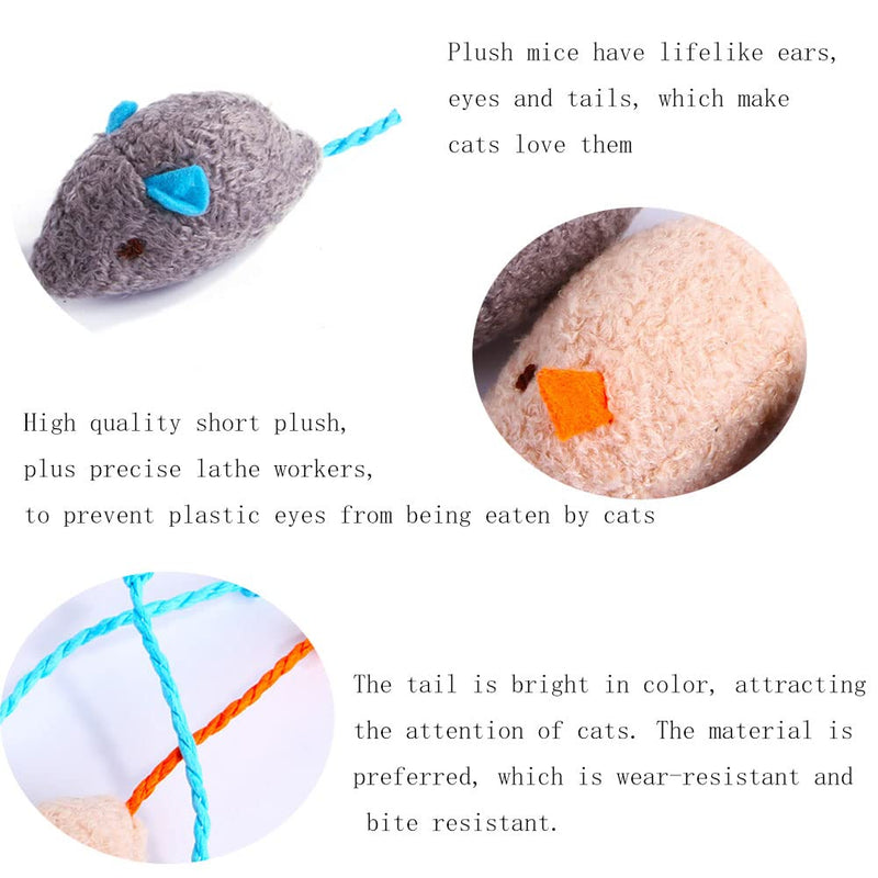 Q.Y.HOME Cat Toy Interactive Toy Plush Mouse Shaped Toy - (3 Pack),Small Breeds - PawsPlanet Australia