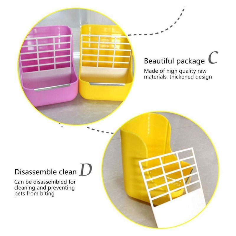 Hay Food Bin Feeder, Hay and Food Feeder Bowls Manger Rack for Rabbit Guinea Pig Chinchilla and Other Small Animals (Yellow)?- Yellow - PawsPlanet Australia