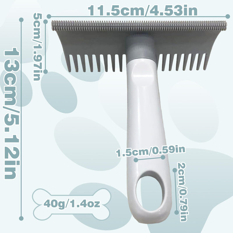 2 in 1 Pet Hair Removal Tool, 2 Sizes Serrated Scraper Edges, Portable Pet Hair Remover, Cat Hair Remover for Furniture, Rug Scraper for Pet Hair, Long Tooth Comb for Dog Grooming - PawsPlanet Australia