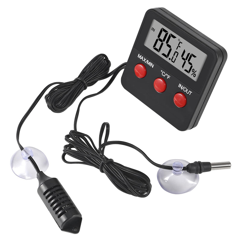 3PCS Digital Reptile Thermometer and Humidity Gauge Remote Probes Reptile Terrarium Thermometer Hygrometer Indoor Outdoor Temperature and Hygrometer Gauge - PawsPlanet Australia