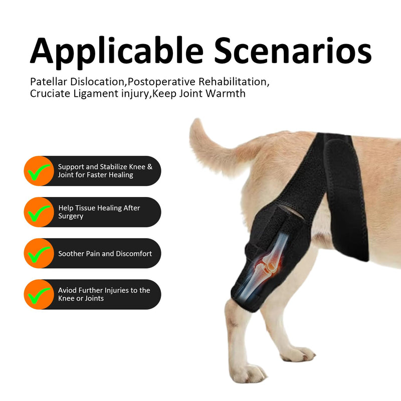 Dog Knee Brace for Hind Leg, Dog Knee Brace for Torn ACL Leg, Adjustable Dog Hip Support for Luxating Patella, Adjustable ACL Recovery Aid for Dog Back Legs