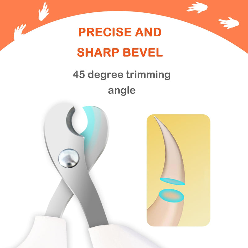 Bearded Dragon Toe Stainless Steel Nail Clippers with Precise Bevel Design, Angled Grooves & Non-Slip Grip - Professional and Safe Pet Grooming Tools?Orange? bevel scissors