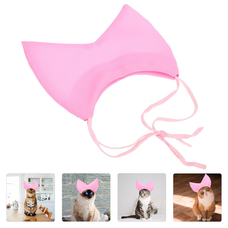 SOLUSTRE Cat Bathing Cap in Pink with Adjustable Fit and Ear Protection for Cats, Made of Polyester for Bathing and Swimming