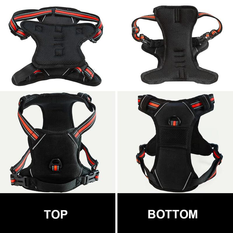 SmilePowo No-Pull Dog Harness Pet Harness Adjustable Outdoor Pet Vest Oxford Material Reflective Vest for Dogs Easy Control for Medium Large black - PawsPlanet Australia