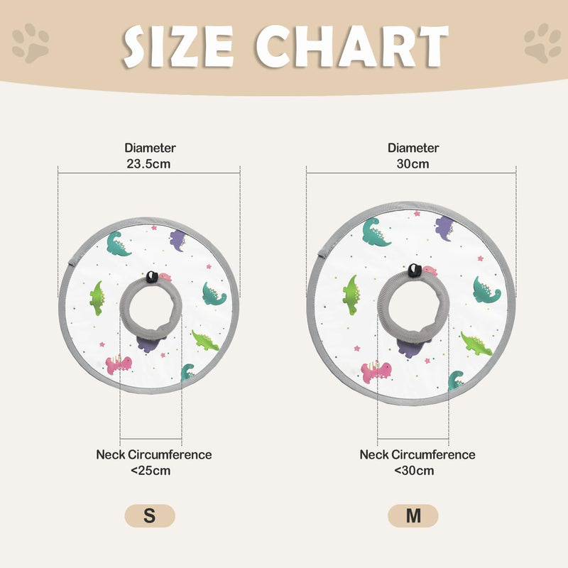 LOS ANDES Cat Recovery Collar, Adjustable Cat Protective Collar Alternative After Surgery, Protect Cat Neck Cones to Stop Licking Wound, Lightweight Elizabethan Collar for Kitten,Puppy M(for Neck 8.7-11.8inch) Dinosaur - PawsPlanet Australia