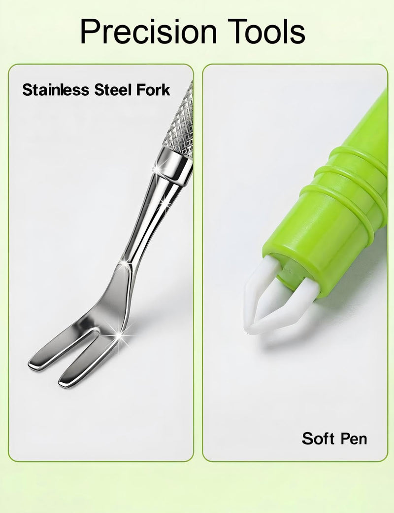 Tick Removal Tool 6 in 1, Pet Tick Remover Kit with Flea Comb, Portable Outdoor Stainless Steel Control Fork, 3 Ultra-Safe Twister for Dogs, Cats, Horses & Humans (Green) GREEN