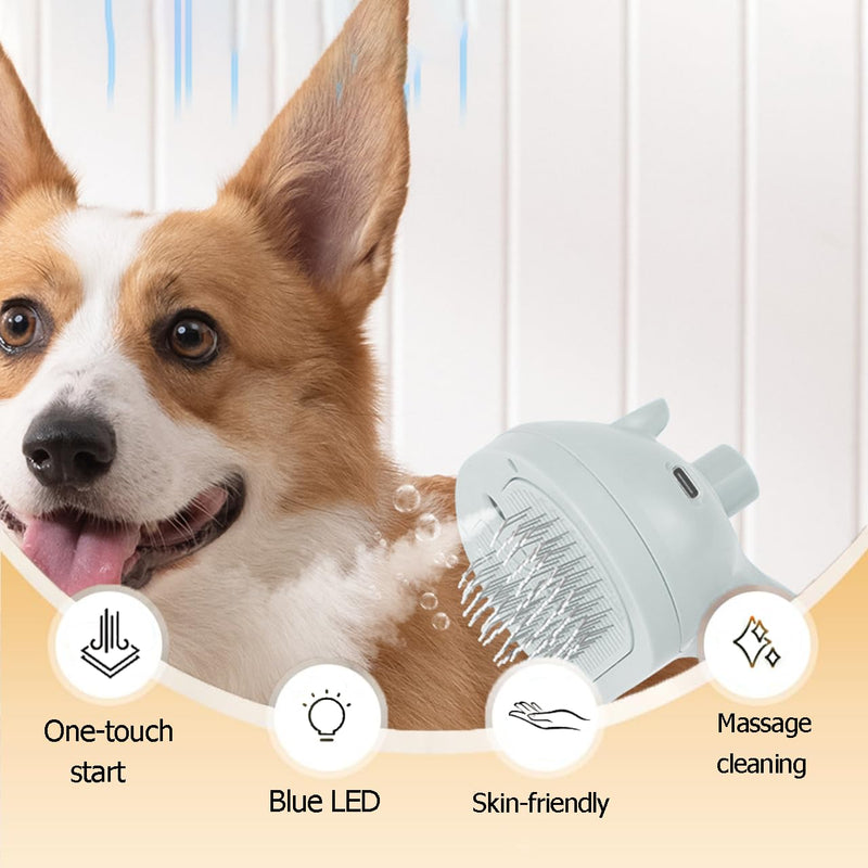 3 In 1 Grooming Brush For Cats & Dogs Spray Brush Carrying Water,Steam Generating Comb&Pets Cleansing Tools Cleaning&Massaging&Hair Removal -Gift For Pets (white) white - PawsPlanet Australia