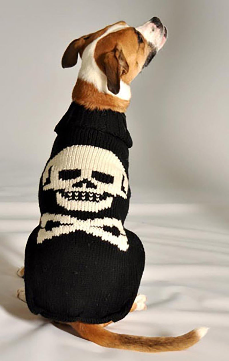 Chilly Dog Black Skull Sweater (X-Small) X-Small - PawsPlanet Australia