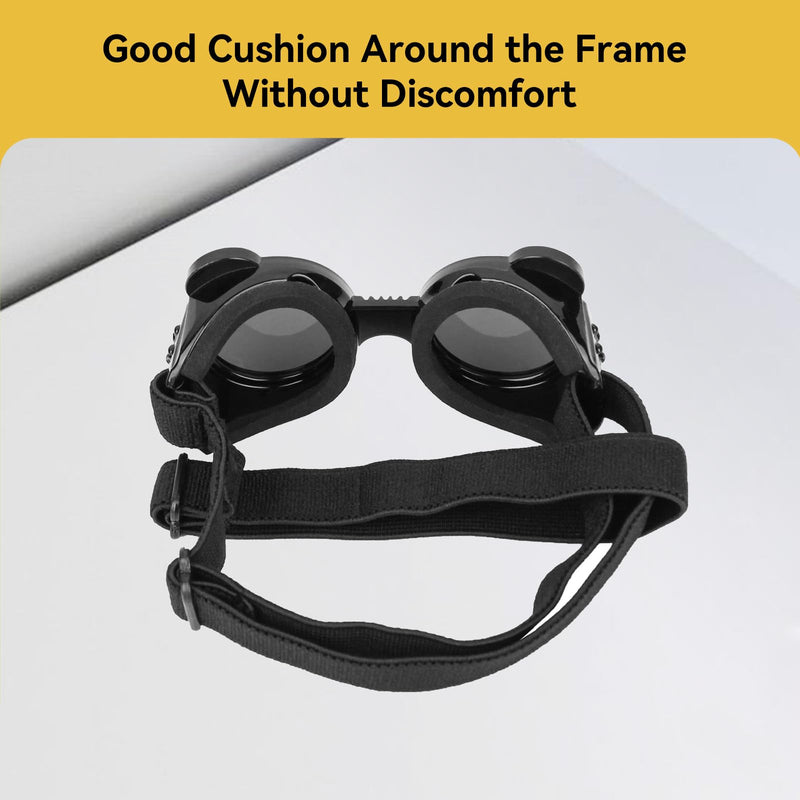Dog Goggles for Small Dog UV/Wind/Dust Protection Dog Sunglasses for Small Breed with Adjustable Strap - Black - PawsPlanet Australia