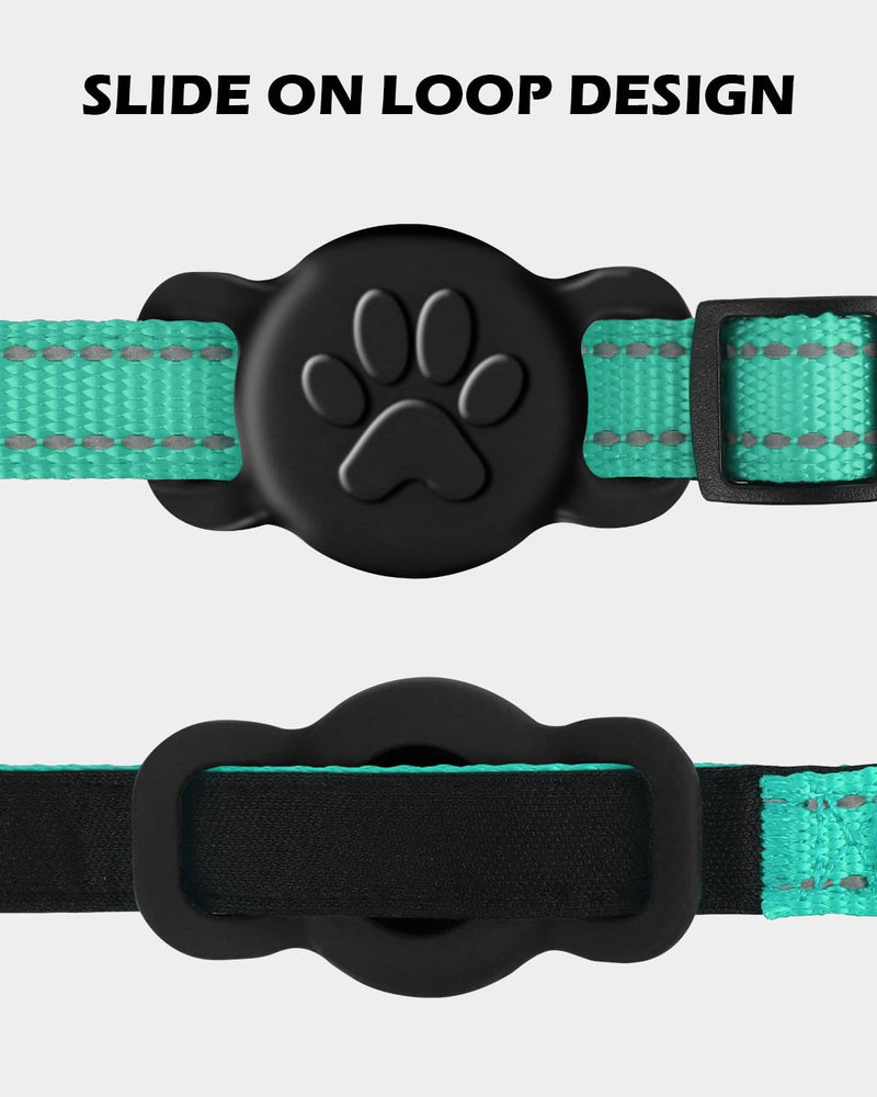 Dynmeow Dog Cat Collar Holder Compatible with Airtag, Anti-Lost Silcione Holder for 3/8 and 5/8 Inch Wide Collars, Black, S(1 Pack) Small(1 Pack) - PawsPlanet Australia