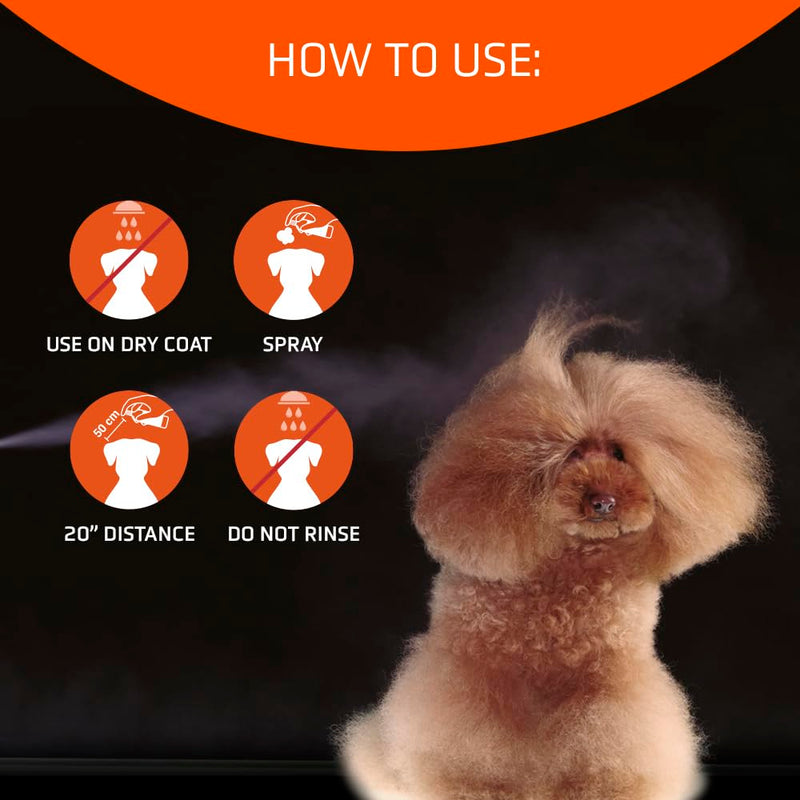 Artero Speed. Fabulous and effective shampoo for dogs and cats in spray without the need of water or rinsing.
