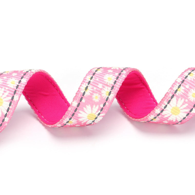 Chain Martingale Collar for Dogs，Stainless Steel No Pull Slip Cinch Choker Choke Collar Training Escape Proof Heavy Duty Dog Collar for Small Medium Large Pet Girl Female Dogs，Pink Flower M M(Neck12-17") Pink Daisy - PawsPlanet Australia