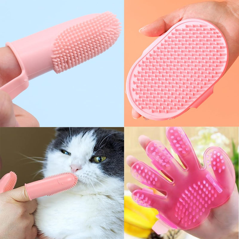 9PCS Pet Gromming Kit?Cleaning Brush Removes Loose Hair, Pet Bath Brush,Shampoo Brush, Nail Clipper, Flea Comb for Dogs&Cats and Small Animal Grooming Kit. 9PCS - PawsPlanet Australia