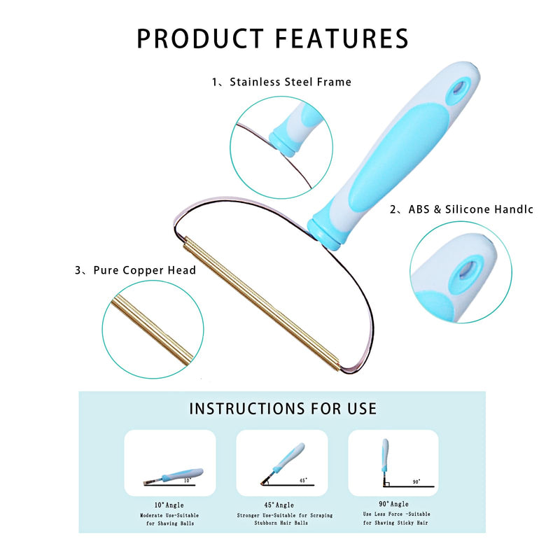 Pet Hair Remover,Pet Hair Removal Tool,3 Pack Dog and Cat Hair Remover Furniture, Reusable Short Handle Removal Tool for Car, Carpet Rake for Carpet,Fur Scraper Brush Mini for Couch - PawsPlanet Australia