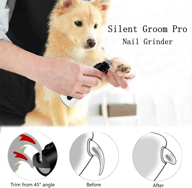 Silent Groom Pro Nail Grinder, 2025 Upgraded Heusom Silent Groom Pro Nail Grinder, Ultra Quiet Operation Pet Nail Clipper, USB Rechargeable Pet Nail Grinder for Dogs and Cats - PawsPlanet Australia