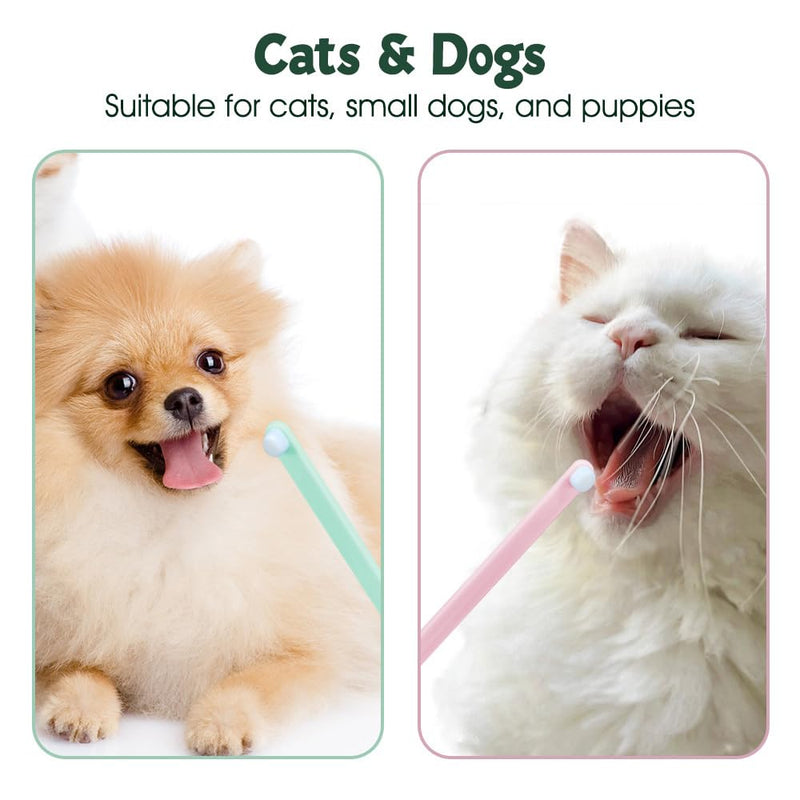 2 x Dog Toothbrushes, Toothbrush for Pets, Cat Toothbrushes with 10,000 Ultra Soft Pet Bristles and Tail Hole for Cats, Puppies, Small Dogs, Sensitive Teeth and Gums