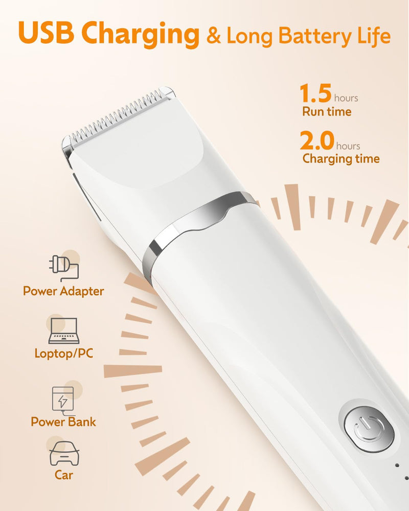 Dogs Hair Clippers Grooming Kit with Nail Grinder, 4 in 1 Cordless Electric Trimmer Low Noise USB Rechargeable, Pet Trimmer for Grooming Paws, Eyes, Ears, Face,Nail, Matted Hair for Small Dog Cat - PawsPlanet Australia
