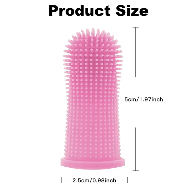 Pack of 4 Dog Toothbrushes, 360º Pets Teeth Cleaning Toothbrush for Dogs Cats, Silicone Finger Toothbrush, Dog, Finger Toothbrush, Reusable, Dog Dental Care Teeth Cleaning