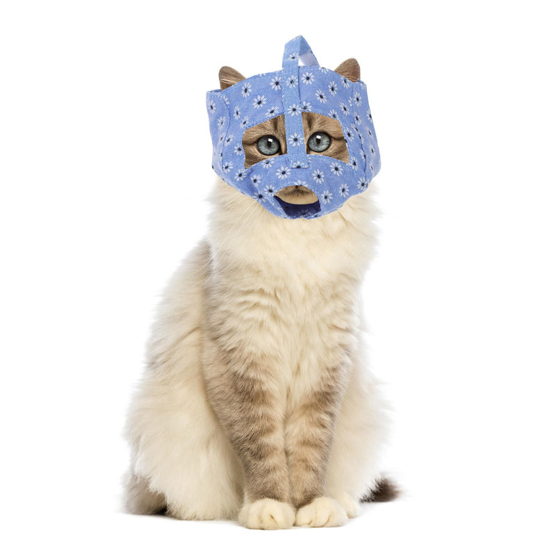 Cabilock Breathable Fabric Muzzle for Cats with Anti-Cat Muzzle Protection and Easy Design for Rubbing Medicine and Bathing Size S