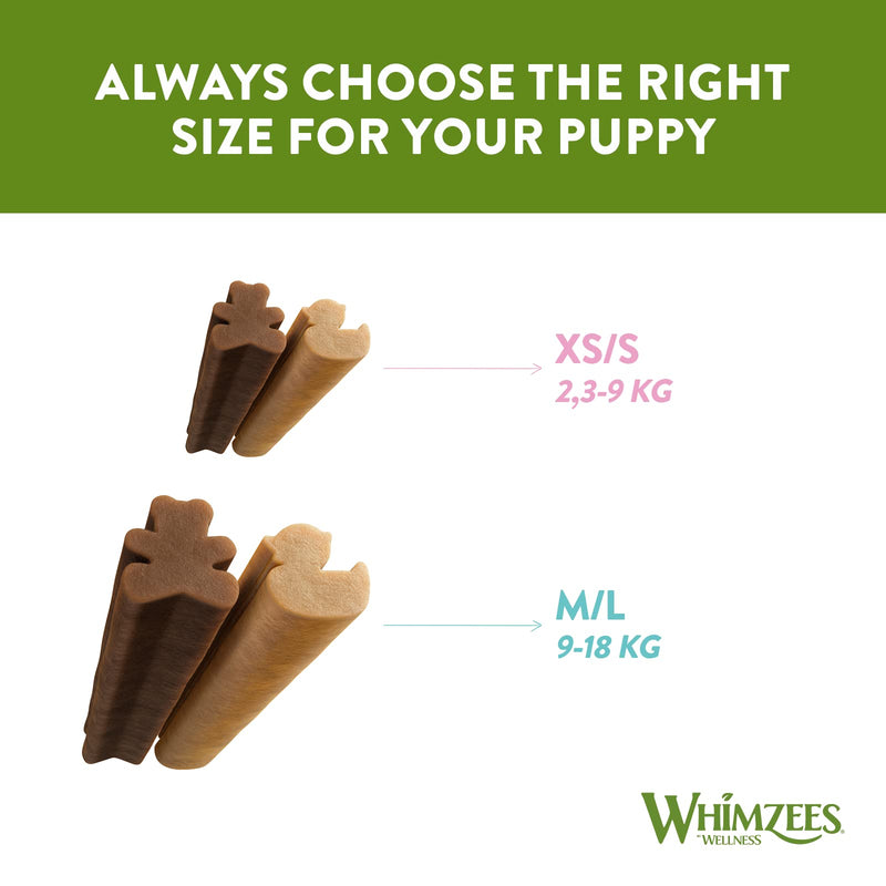 WHIMZEES Puppy Stix, Natural and Grain Free Dog Chews, Puppy Dental Sticks, 28 Pieces, Size XS/S 28 g (Pack of 1) Extra Small to Small Breed (2-9kg) - PawsPlanet Australia