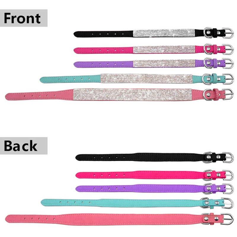 Rhinestone Dog Collar, Cute Dazzling Sparkling Soft Suede Leather Dog Cat Rhinestone Collar Crystal Diamond Pet Dog Puppy Collar M ColorRed - PawsPlanet Australia