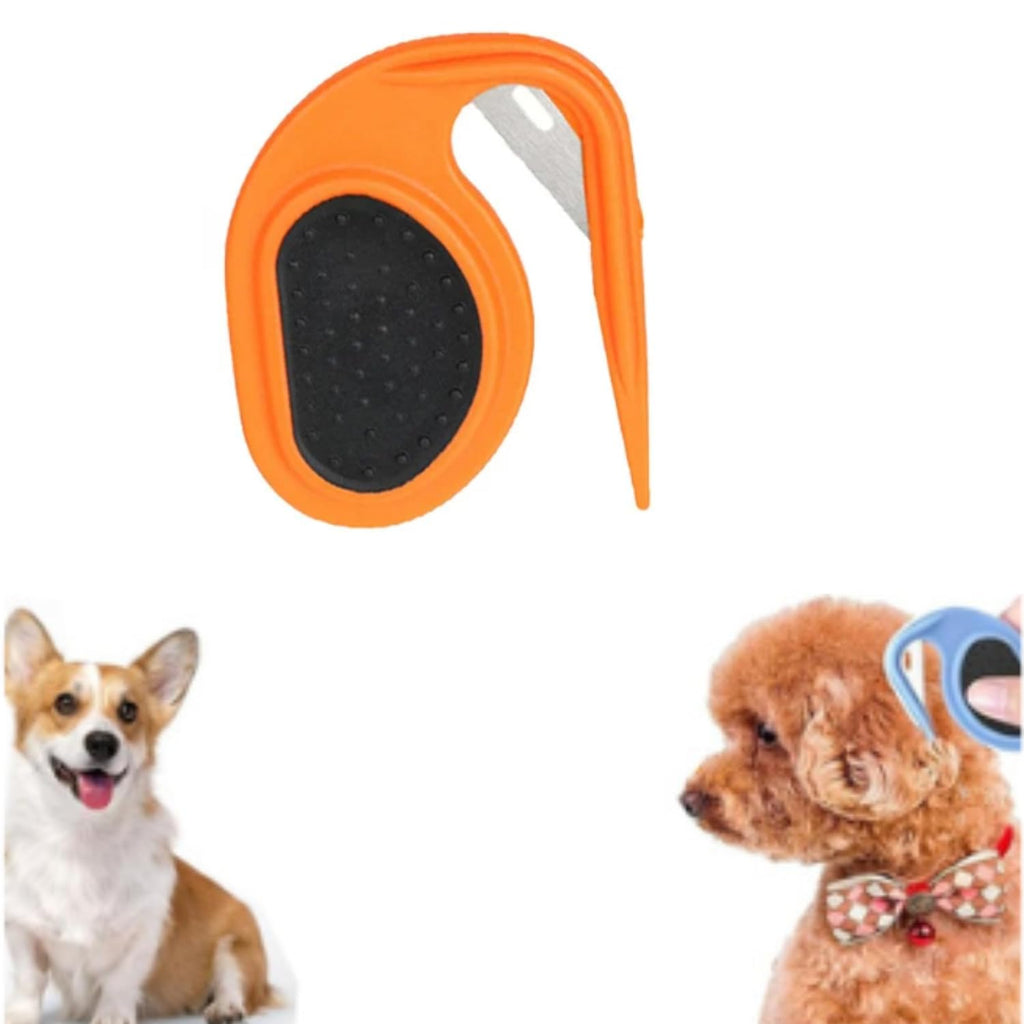 1PCS Pet Knotting Comb, 2024 New De Knotting Comb for Dog, Cat Knotting Comb, 3 In1 Multifunctional Massage Hair Removal Comb, Pet Grooming Combs Dematting Tools for Dog Cat（orange color） - PawsPlanet Australia