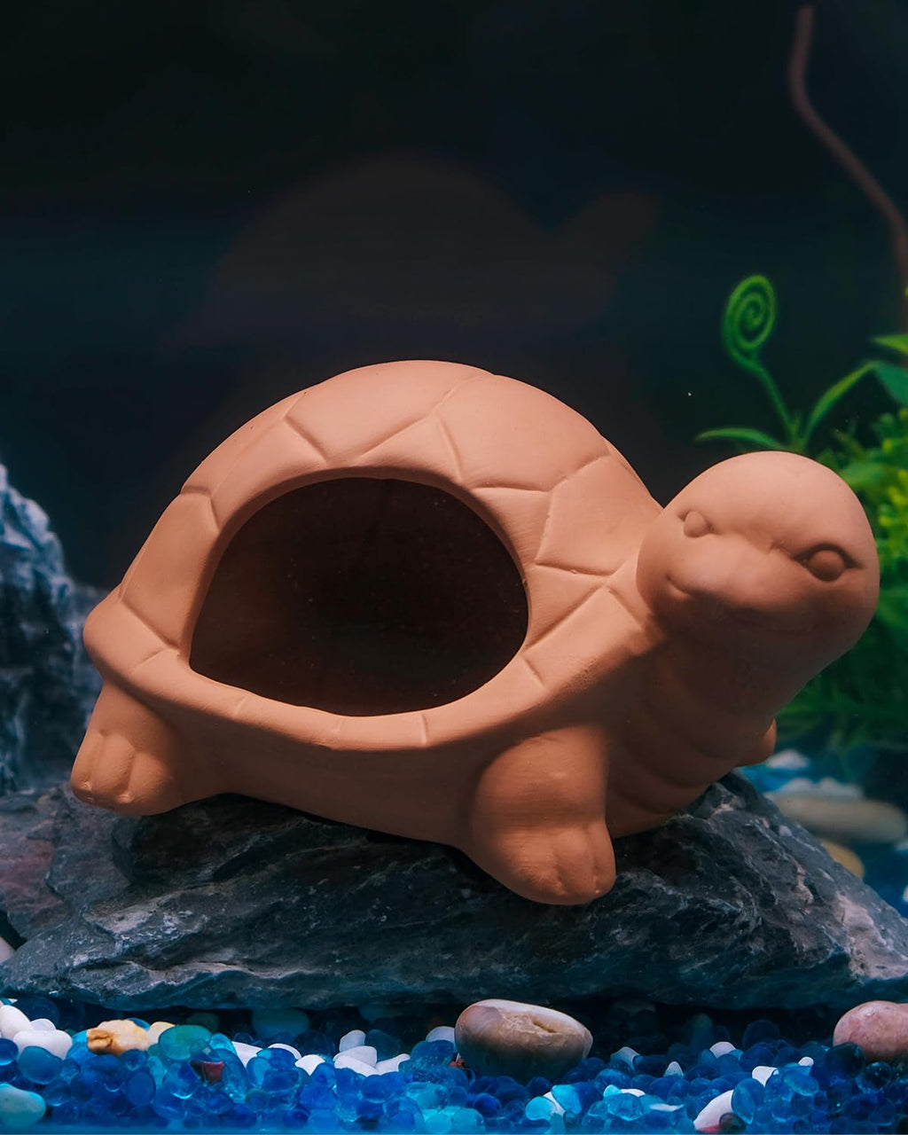 Uniclife Aquarium Turtle Ornament Fish Tank Decoration Ceramic Turtle Animal Hut for Fish Tank Landscape Aquarium Hideout Hideaway Spawning Cave Decor for Shrimp Betta Goldfish and Reptiles - PawsPlanet Australia