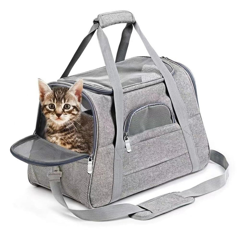 Cat Dog Carrier, Pet Travel Carrier for Small Dogs, Cat Carrying Case Collapsible Dog Carrier, Foldable Soft Sided Animal Carriers Puppy Carry (Black) Black - PawsPlanet Australia