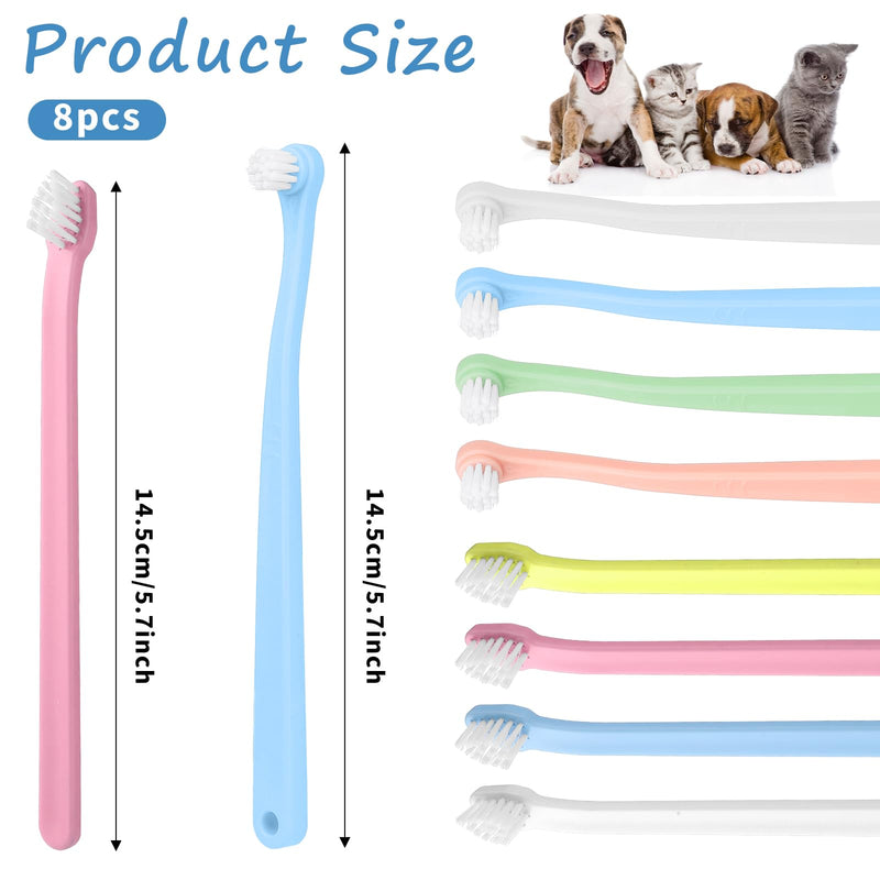 8 Pack Small Dog Toothbrush Cat Toothbrush Pet Toothbrush Mini Head Soft Dog Cat Tooth Brush for Sensitive Gum Puppy, Kitten, Cats & Small Breed Dogs, Portable Travel Friendly and Easy to Use - PawsPlanet Australia