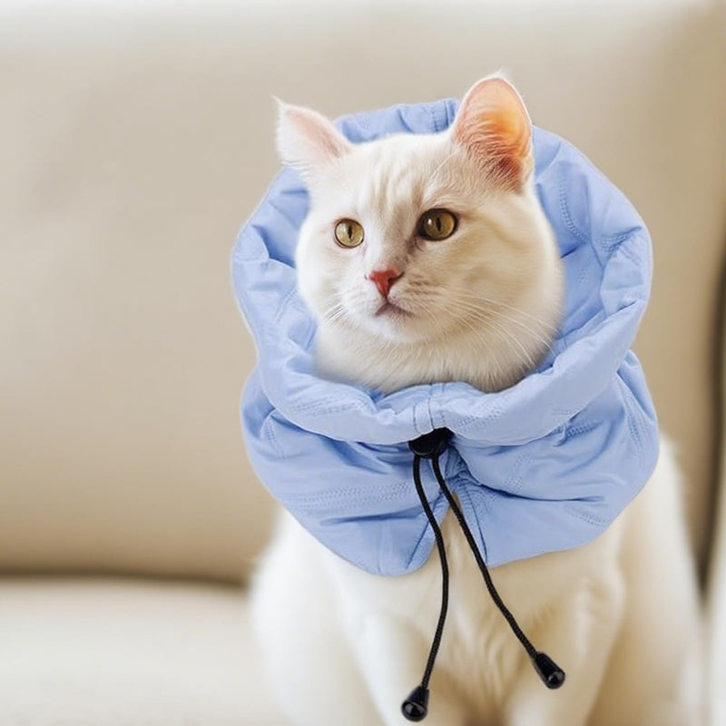Cat Recovery Collar, Adjustable Pet Collar, Cat Protection Collar After Surgery for Cats, Licking Wounds, Light Blue (S)
