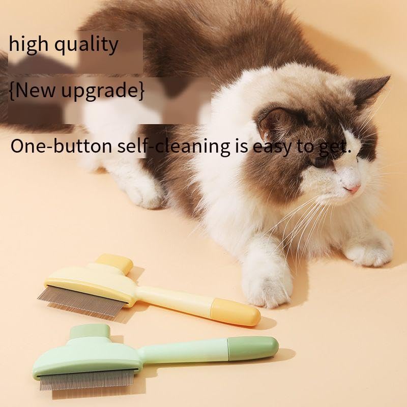 Fellblitz Brush for Cats and Dogs, 2 x Hair Brushes + 2 x Necklaces + 1 x Mint Play Ball, Self-Cleaning Cat Brush, Short Hair/Long Hair, Paw Moon Brush for Pets - PawsPlanet Australia