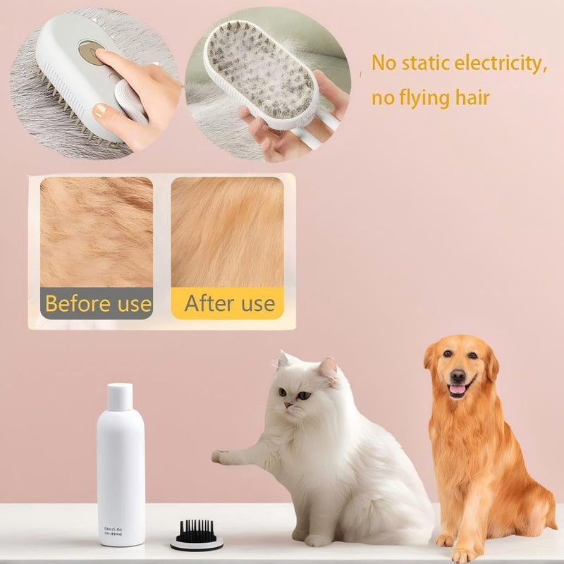 Cat Hair Brush, Dog Hair Brush, Cat Steam Brush, Rechargeable Steam Brush for Cats and Dogs, Skin Friendly Deshedding Grooming Tool for Dogs Cats With Pet Supplies Accessories - PawsPlanet Australia