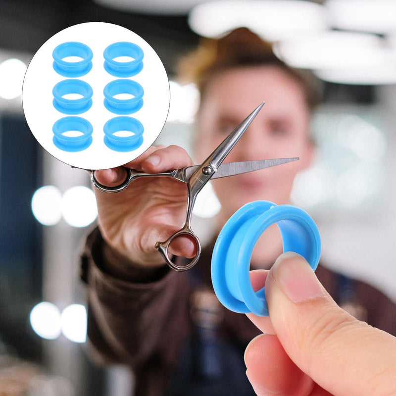 6Pcs Soft Silicone Scissor Finger Protectors Comfortable Finger Rings for Pet Grooming Hairdressing Skid Design for Home Salon Use Prevent Calluses - PawsPlanet Australia
