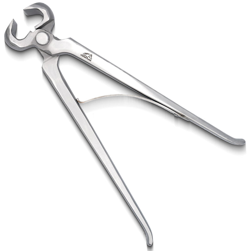 Equine Care 12" Spring Loaded Hoof Nipper, Drop Forged Chrome Vanadium Steel, Oil Tempered, One-Handed High Leverage Farrier Hoof Trimmer for Horses, Donkeys, Cattle & Livestock 12 inch