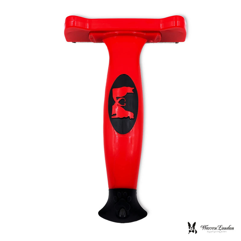 Warren London Deshedding Brush for Dogs – Large Short-Hair | 4-in Stainless-Steel Undercoat Rake Reduces Shedding Up to 95% | Gentle Skin-Safe Comb, Quick-Clean Release, Non-Slip Ergonomic Grip Short Hair | Large - PawsPlanet Australia