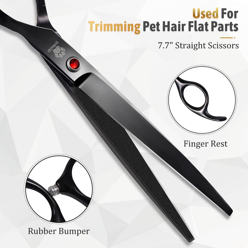 Dog Grooming Scissors Kit with Safety Round Tips, GLADOG Professional 5 in 1 Grooming Scissors for Dog and cat Professional Set 5 in 1 - PawsPlanet Australia