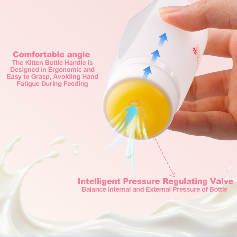 Kitten Bottle Feeding kit with Feeding Nipple and Syringe, Soft Silicone Nursing Pet Feeding Bottle, Ventilation Valve Resistant Tearing for Small Puppies, Kittens, Rabbit (M Nipple-Yellow) 1 Count (Pack of 14) Yellow - PawsPlanet Australia