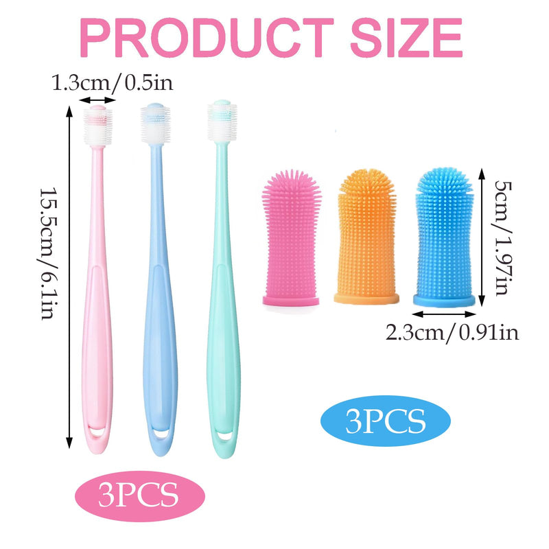 Pack of 6 Cat Toothbrushes, 360 Degree Dog Toothbrush for Small Dogs, Medium and Large Pets, Silicone, Food Grade, Reusable Toothbrush for Cats and Dogs